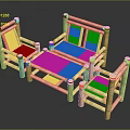 Rustic Wooden Outdoor Table Set With Matching Chairs And Natural Design