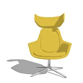Sleek Modern Yellow Office Chair With High Back Headrest And Chrome Base