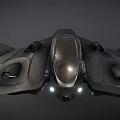 Futuristic Spacecraft With Aerodynamic Design And Blue Lights For Cosmic Missions