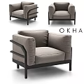 Modern Upholstered Lounge Chair With Black Frame And Comfortable Cushioned Seat