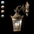 Classic Ornate Vintage Wall Sconce With Antique Brass Finish Glass Shade And Candle Style Lights