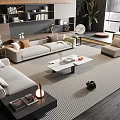 Modern sofa coffee table combination 3d model