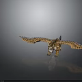Mythical Winged Tiger Creature With Feathered Wings And Golden Fur Details