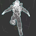 Game Movie Character In Armored Suit With Red And Black Design Helmet And Tactical Gear