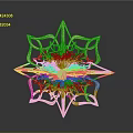 Golden Star Shaped Decorative Ornament With Intricate Filigree Design And Central Round Accent