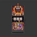 Classic Slot Machine With Flame Graphics 777 Symbols And Cherry Icons