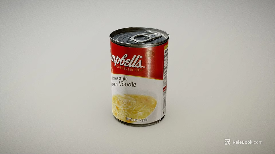 Campbell's Vegetable Beef Noodle Canned Soup Ready To Eat Food Product 3d model 