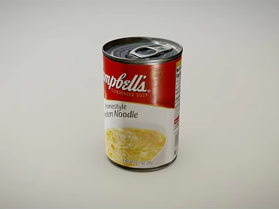 Campbell's Vegetable Beef Noodle Canned Soup Ready To Eat Food Product 3d model