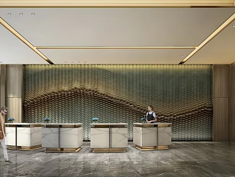 Modern Hotel Lobby 3d model