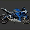 Blue Sport Motorcycle Featuring Sleek Design Aerodynamic Body And Black Seat