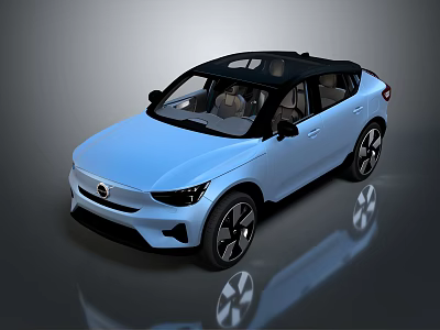 Light Blue SUV With Black Roof And Modern Design Featuring Stylish Wheels 3d model