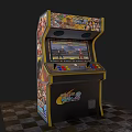 Retro game machine street cabinet 3d model