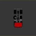 Red Chassis Truck With Cab And Large Wheels For Heavy Duty Transport