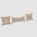 Decorative Studded Pillows With Christmas Tree Snowflake And HO HO HO Lettering