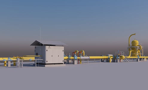 Modern pipeline piping equipment 3d model