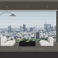 Modern Venetian Blinds Shangri-La Curtain Floor Lamp Floor Lazy Sofa 3d model