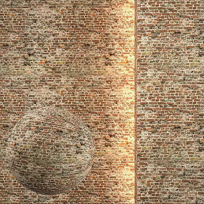 Circular Component Mounted On Weathered Red Brick Wall With Textured Surface 3d model