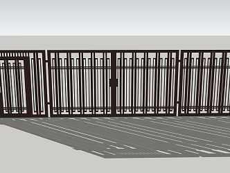 Modern Gate Residential Area Swipe Door 3d model