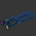 Futuristic Teal Water Vehicle With Yellow Accents And Streamlined Open Deck Design