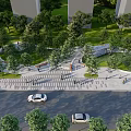 Scenic Park Landscape With Lush Green Trees Walking Path And Recreational Area