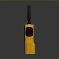 Yellow Walkie Talkie Device With Antenna Green Screen And Control Buttons