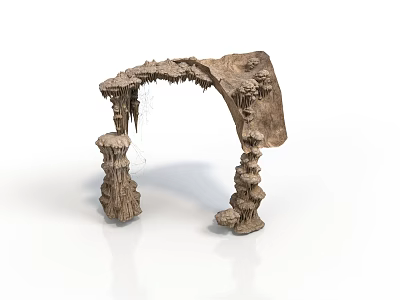 Scenic Decorative Stone Rock Arch Structure With Stalactites And Stalagmites Details 3d model