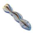 Modern Blue Public Chair With Wavy Striped Design And Artistic Curved Shape