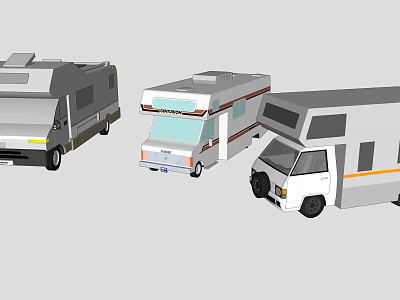 Different Recreational Vehicles With Diverse Exterior Designs And Functional Features 3d model