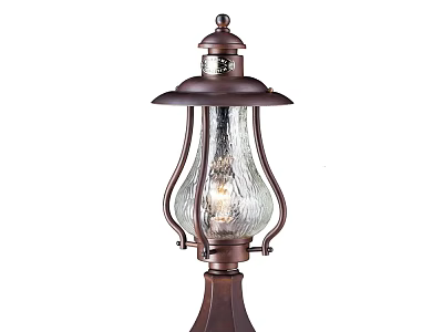 Vintage Copper Table Lamp With Frosted Glass Shade And Classic Design 3d model