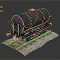 Rusty Tank Car Model on Orange Railway Tracks with Gravel Base