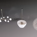 Elegant Modern Chandeliers with Various Design Styles for Interior Lighting Decor 3d model