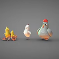 3D Cartoon Chicken Characters In Various Stages With Cute Designs And Colorful Appearances
