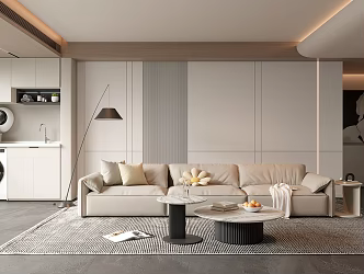 3d living room sofa combination washing machine cabinet coffee table combination 3d model