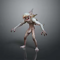 Shark Headed Fantasy Creature 3D Model With Elongated Body And Menacing Features