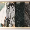 Stone Wood Wall Decor With Bvlgari Green Greek Aegean Emerald And Ink Stained Marble Patterns