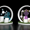 Other Circular Display Setup With Human Silhouettes Icons And Text Elements 3d model