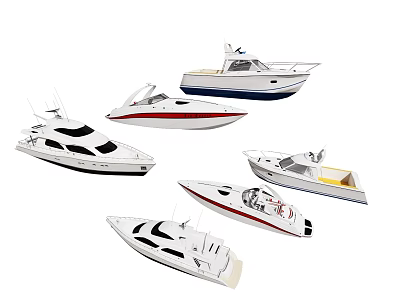 Various Luxury Yacht Models With Stylish Designs And Modern Features 3d model