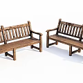 Wooden Public Benches with Armrests and Sturdy Structure for Outdoor Parks