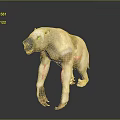 Prehistoric Bear Like Game Movie Character With Light Brown Fur Stocky Limbs And Walking Posture