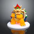 Bowser Character Action Figure With Red Horns Yellow Body Armor And Standing Pose