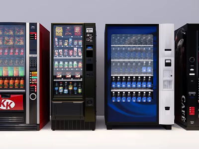 Commercial Vending Machines With Various Designs For Beverage And Snack Retail 3d model
