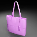 Chic Purple Tote Bag With Double Handles Stitched Details And Tassel Decoration