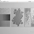 Three Decorative Panels With Geometric Patterns Intricate Dot And Line Designs 3d model