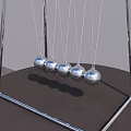 Modern Decorative Ornament Set With Metal Frame And Hanging Silver Balls 3d model