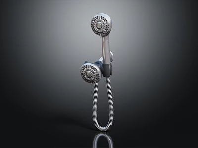 Sturdy Modern Handheld Shower Head With Chrome Finish Flexible Hose And Wall Mount 3d model