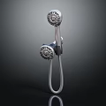 Sturdy Modern Handheld Shower Head With Chrome Finish Flexible Hose And Wall Mount