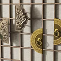 New Chinese Style Door Handle Door Handle Combination 3d model