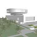 Modern Pavilion Architecture Small Pavilion Science and Technology Pavilion Exhibition Center Curved Spiral Landscape Tower 3d model