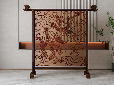 New Chinese Partition Screen 3d model