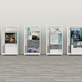 Modern Exhibition Hall Culture Wall With Multiple Display Panels Showcasing Architectural Images And Text